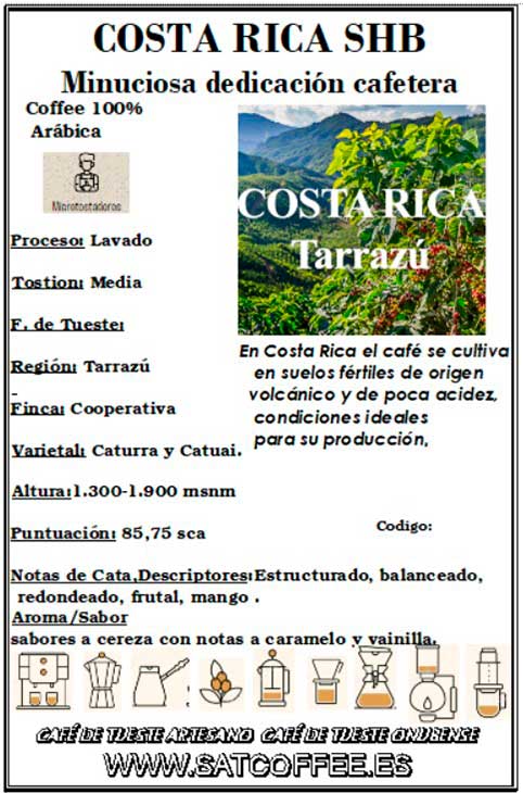 cafe Costa Rica shg 100 arabica