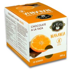 chocolate a la taza sabor naranja sin gluten La Plata 10 sobres