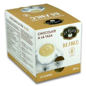 chocolate blanco a la taza sin gluten La Plata 10 sobres